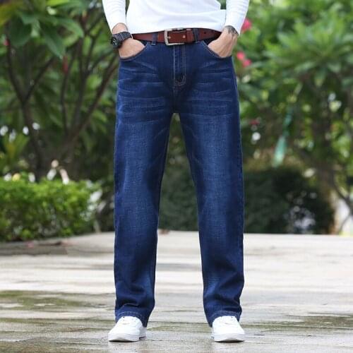 VROKINO Stretch Straight Loose Mens Jeans Fashion casual spring and autumn denim trousers men New 2021 Brand mens clothing