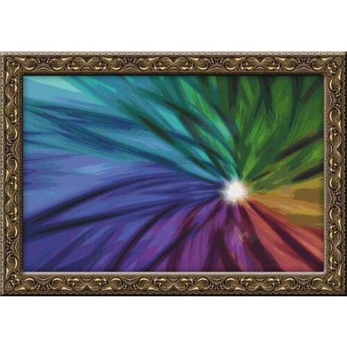 2021 Gold Collection Embroidery Rainbow Very Large Art Cross Stitch Pattern with 100% Cotton Floss& Free Shipping for Wall Decor