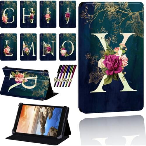 Tablet Case for Lenovo Tab 7" / 8" / 10" Thinkpad Flower Letter Tablet Scratch Resistant Lightweight Protective Case Cover