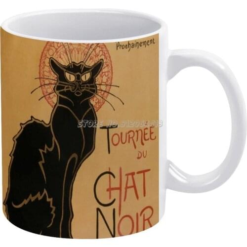 Le The Cat Poster By Théophile Steinlen Coffee Mugs Pattern Coffee Mug 330ml Milk Water Cup Creative Fathers Day Gifts Le Cat Th