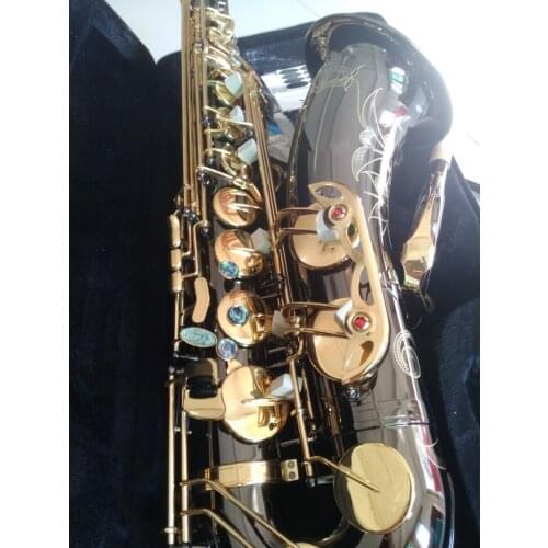 Hot Selling Japan T-992 Tenor Saxophone Bb Flat Black Nickel Gold Musical Instrument Professional With Case Gloves Free Shipping
