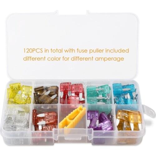 Small Blade Car Fuse Automotive Replacement Fuse Puller Included