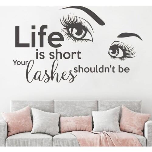 Wall sticker Beauty Salon decoracion Wall Decal Vinyl Window Decals women Make Up Studio Eyelashes Decal Brow Bar Decal HY41