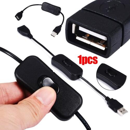 New USB Power Cable Switch Male to Female Extension Power Cable with 303 Button Switch For Power Supply