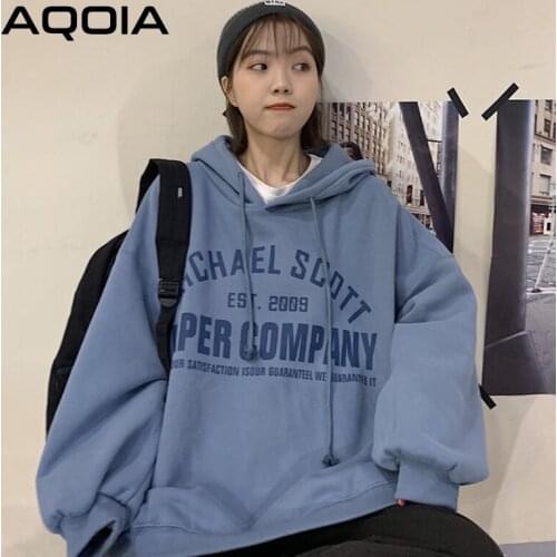 2020 Autumn Streetwear Letter Printing Loose Womens Hoodies Sweatshirt Oversize Women Sweatshirts Plus Size Female Pullovers