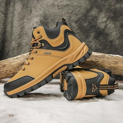 Autumn Winter New Mens Boots Plus Snow Boots Non-slip Warm Winter Boots for Hiking Shoes With Fur Men Comfortable Outdoor Shoes