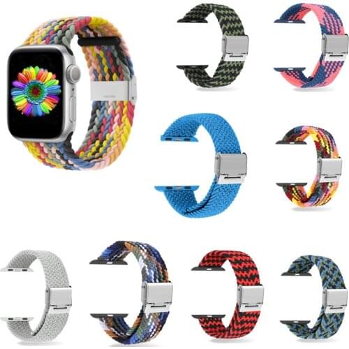 Fashion Adjustable woven watch strap For Apple iwatch strap 6 5 4 3 2 1 SE watch strap 38mm 40mm 42mm 44mm for iwatch S5 S6 Loop