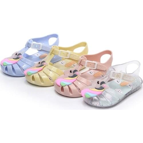 Kids Sandals Toddler Unicorn New Summer Mini Shoes Little Girls Sandals Jelly Shoes Girls Casual Sandal Beach Slippers for Kid