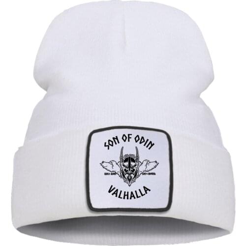 Vikings Sons Of Odin Valhalla Beanie Hat Foldable Unisex Bonnet Cap Outdoor Hip Hop Knitted Caps Fashion Harajuku Skullies Hats