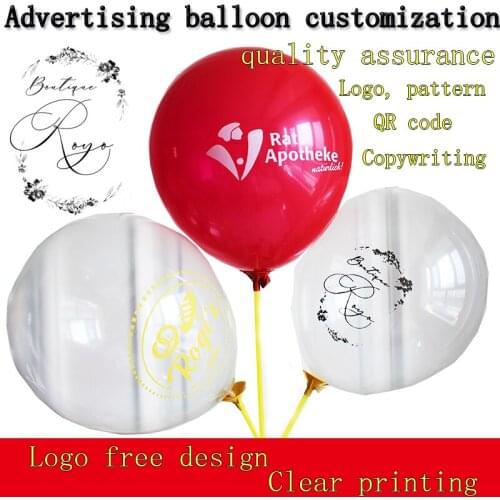 Logo printed balloons 10/12inch 2.2g /2.8g 100/200pcs happy birthday baby shower decorations wedding custom advertising globos
