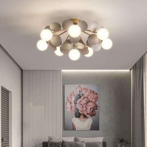 Nordic Postmodern LED Ceiling Light Simple Bedroom Living Roong Hall Ceiling Lighting Luxurious Deco Creative Glass Ceiling Lamp