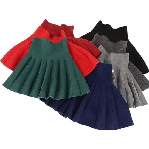 Spring autumn winter children skirts casual color red & black skirts for girls New 2T-10T kids girls pleated skirts