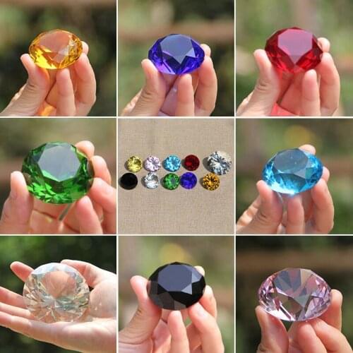 3/4cm Colorful Crystal Diamond Paperweight Glass Figurine Home Decor Ornaments Feng Shui Wedding Decorative Miniature Gifts