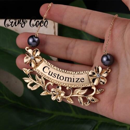 Cring Coco Personalized Name Necklace Vintage Hawaiian Custom Womens Neck Chain Streetwear Pendants and Necklaces Free Shipping