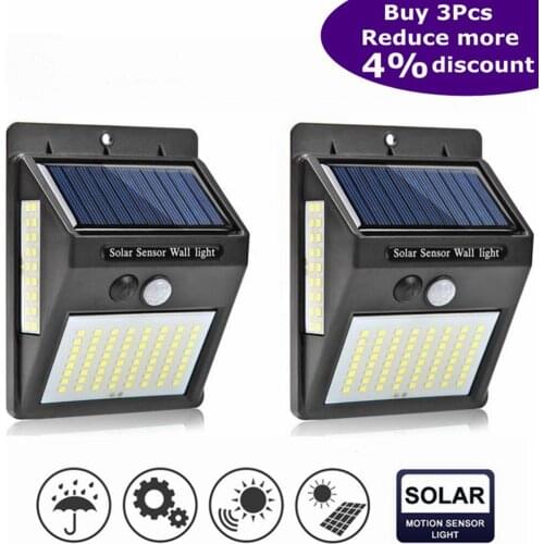 100LED Solar Light Outdoor Motion Sensor Sunlight Waterproof Emergency Street Security Wall Lamp for Garden Decoration Spotlight