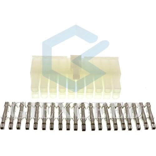 2 Sets 20 Pin Electrical Modified Extension Wire Connector Cord Power Cable Socket