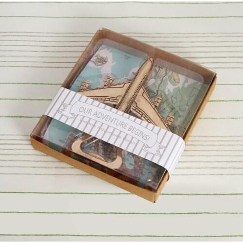 20pcs Metal Corkscrew Nordic Bronze Alloy Aircraft Beer Bottle Opener Keychain Household Kitchen Accessories Wedding Gifts