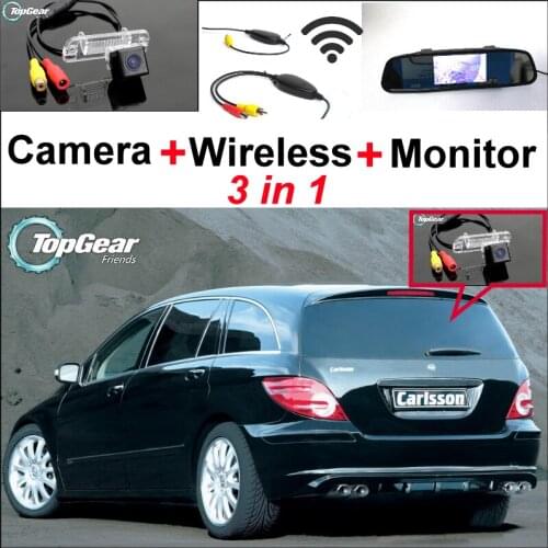 3in1 Special Camera + Wireless + Mirror Monitor Rear View Parking System For Mercedes Benz R MB W251 R300 R350 R500 R550 AMG