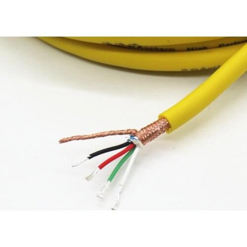 4 core USB High performance HIFI signal line 4N OFC oxygen-free copper shielded net +FOIL Copper plated silver wire Audio line