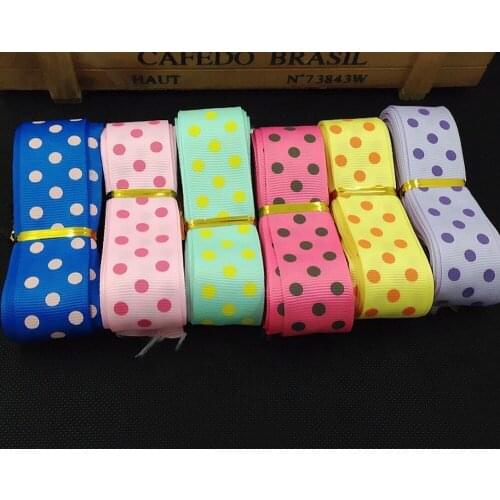 5 code 25MM all-match Talasite threaded 2.5CM lovely dot ribbon DIY hair head ornament materials