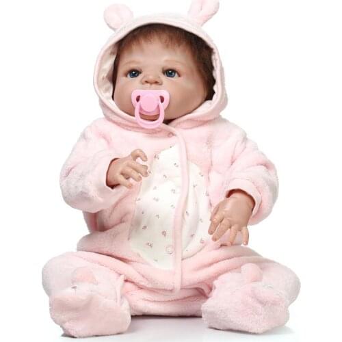 57CM 100% full body silicone reborn baby doll girl bebe reborn toddler dolls toys child toys gift boneca reborn
