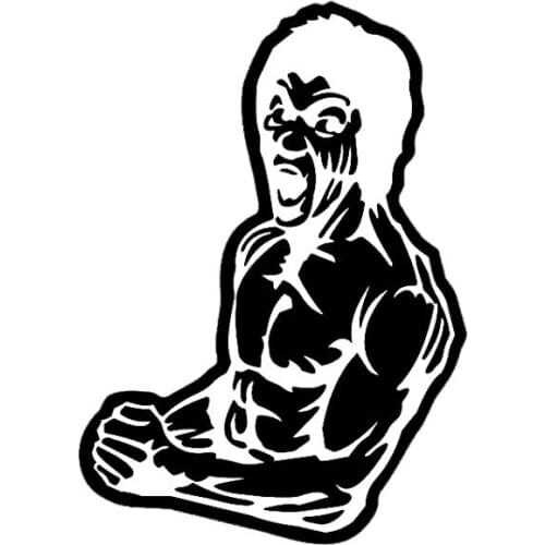 Car Stickers Funny Bruce Lee Cartoon Car Stickers Car Decoration Decals Suitable for Various Models Black/white, 14cm*10cm