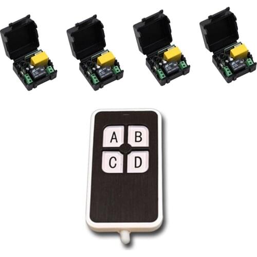 Wireless Remote Control Switch , Remote Power ON/OFF For Lighting Motor Curtain 1CH Relay Module With 4 button Remote Controller