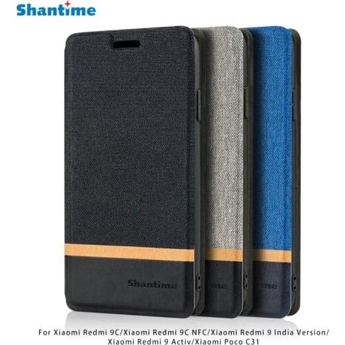 PU Leather Phone Case For Xiaomi Redmi 9C Redmi 9C NFC Flip Case For Xiaomi Redmi 9 India Version Case Soft Silicone Back Cover