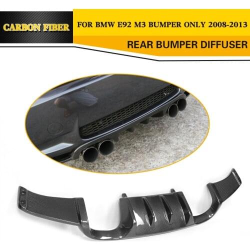 Carbon Fiber Add On Car Rear Bumper Lip Spoiler diffuser for BMW E92 M3 Bumper 2008 - 2013 Convertible