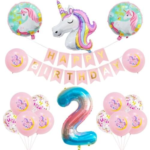 Unicorn Birthday Party Decoration Giant unicorn balloon Emulsion Birthday Party Rainbow Balloons Baby Shower Decor Supplies