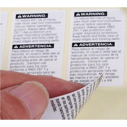 Permanent custom shipping labels , custom provide size ,warning labels
