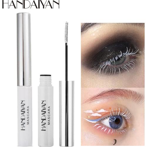 HANDAIYAN White Mascara Eyelashes Curling Liquid Pen Mascaras Eye Makeup Eye Lash Thick Cosmetics Tool Lengthening Colored Brush