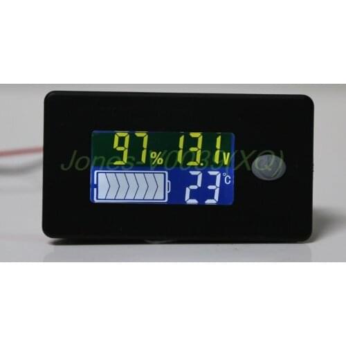 Li-ion Lifepo4 Lead acid Battery Capacity Indicator 12V 24V 36V 48V 60V 72 Display LCD Voltmeter Temperature Meter Tester JS-C35