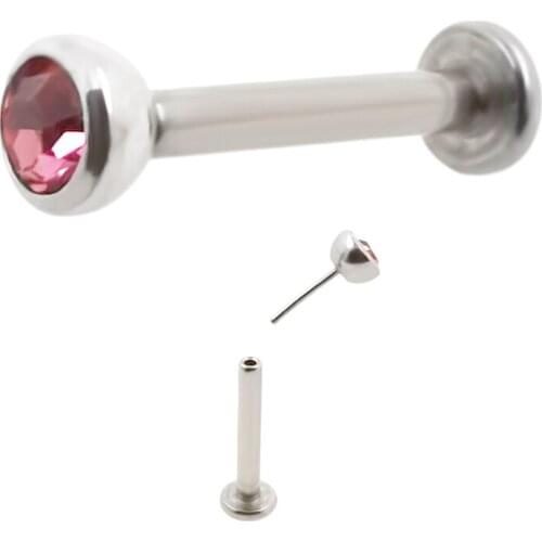 JHJT 16G Lip Studs 316L Surgical Stainless Steel Cubic Zirconia Labret Stud Lip Cartilage Earring Piercing Body Jewelry