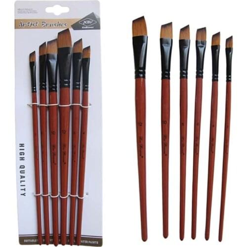 Art Paint Brushes Watercolor Painting 6pcs/Set Brush Gouache Oil Nylon Painting Brushes Art Supply Pinceles Para Acrilico Y Oleo