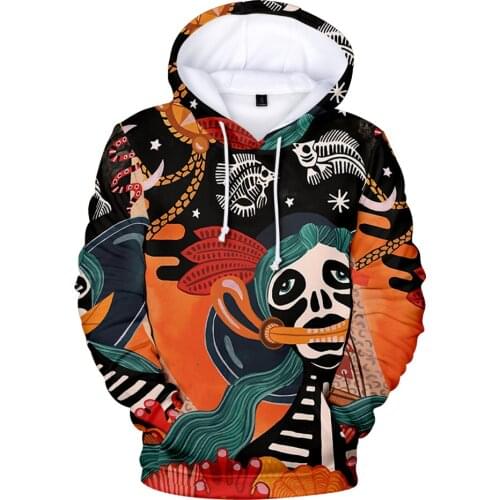 2021 3D Print Skeleton Hoodie Jacket Winter Autumn Pullover Hoodies Cosplay Men women Loose Sweatshirts clothes