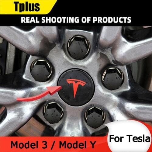 Tplus Car Wheel Cover Kit For Tesla Model 3 Center Cover Wheel Cover Trim Model Y Logo Modeling Accessories Model Three