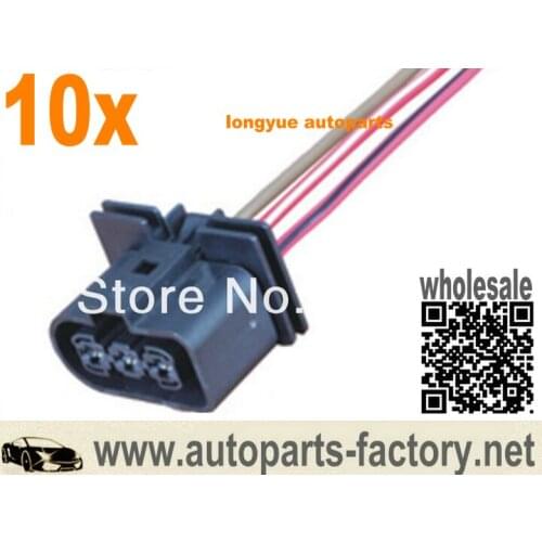 Longyue 10pcs 3-way 1J0 906 233 Female Connector Wiring Harness 1J0906233