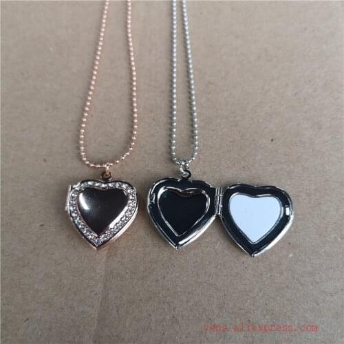 Sublimation blank heart locket necklaces pendants fashion high quality jewelry 15pieces/lot