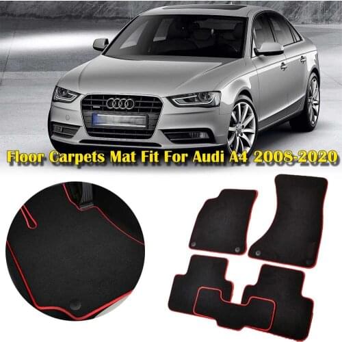 Custom Fit Solid Nylon Auto Odorless Front+Rear All Weather Car Floor Mats Liner Protection Carpets For LH/RH Audi A4 2008-2020