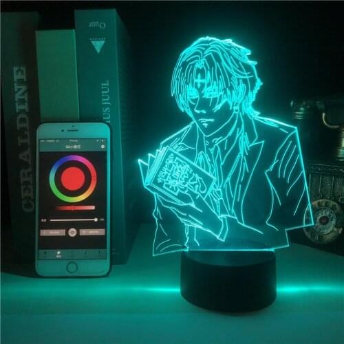 Anime Night Light Kids 3D LED Desk Lamp Touch Sensor Smart Phone Control HUNTER Kulolo Lushilufelu Kidss Nightlight Decor Gift