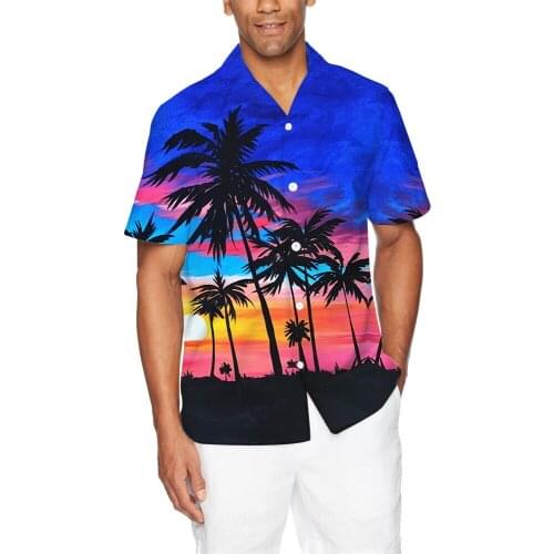 2021 Newest hawaiian shirt Buttons design 3D Printing men Shirts sea island Casual tops harajuku Short Sleeve tshirt camisas