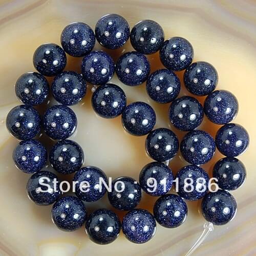 Wholesale Natural Stone Round Shape (320Pcs/lot) 12mm Blue Goldstone Loose Beads Findings For Men Jewelry Making