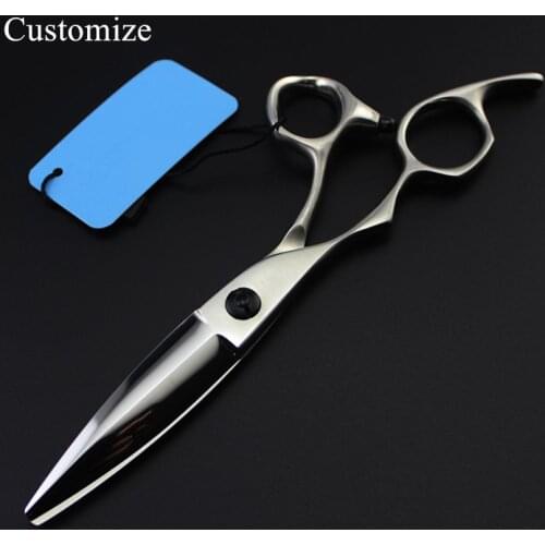 Customize professional Left hand japan 440c 6 inch hair scissors set cutting barber makeup thinning shears hairdressing scissors
