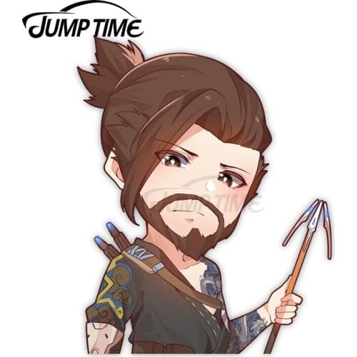 Jump Time 13 x 8.5cm Vinyl Decoration Hanzo Anime Avatar Car Decals Personality Camper Laptop Waterproof Peeker Car Stickers