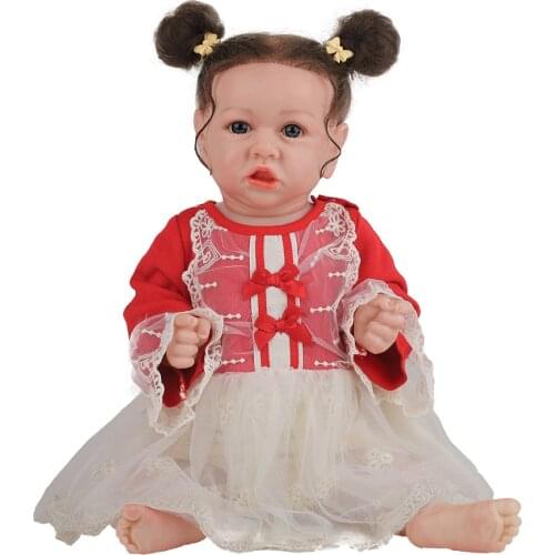 Realistic 23" Baby Dolls Soft Body Fashion Boneca Reborn For Kids Christmas Gift Best Playmates Toys For Girls