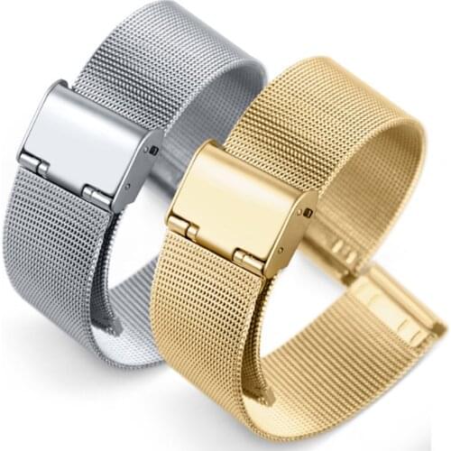 IP plating good quality Universal Milanese Watchband 20mm Silver Rose Gold Stainless Steel Strap Band Bracelet for Smart Watch