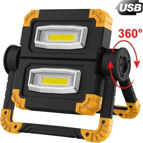 LED Portable Folding Spotlight Super Bright COB LED Work Light Rechargeable for Outdoor Hunting Camping Lamp LED Flashlight