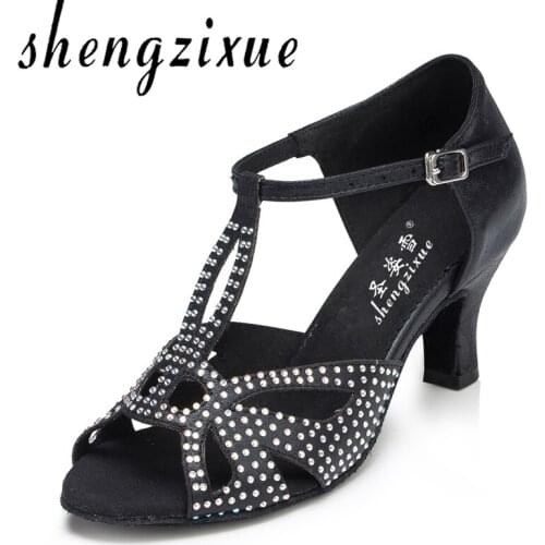 WUXIJIAO Latin dance shoes womens female soft outsole Ballroom dancing shoes High-heeled
