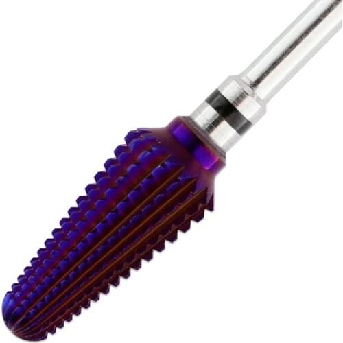1.7 inches 3/32" Tornado Shaped Nail Carbide Bit - PURPLE - Extra Coarse - For Electric Dremel Drill Machine to Fine Grit